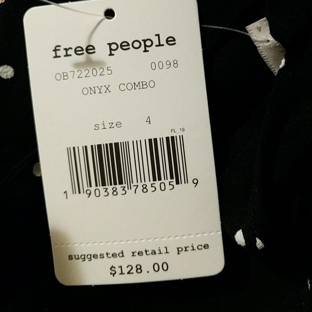 Free People All Yours Polka Dot Black White Dress - Picture 7 of 7